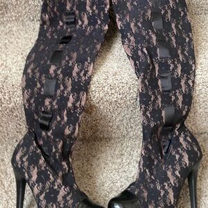 Colin Stuart Black Lace Ankle Boots